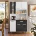 Cozinha Compacta 6P 1G 91 cm Coral Branco Preto PLN