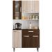 Cozinha Compacta 6P 1G 91 cm Coral Branco Rovere Amendoa PLN