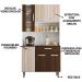 Cozinha Compacta 6P 1G 91 cm Coral Branco Rovere Amendoa PLN