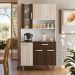 Cozinha Compacta 6P 1G 91 cm Coral Branco Rovere Amendoa PLN