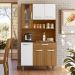 Cozinha Compacta 6P 1G 91 cm Coral Carvalho Branco PLN