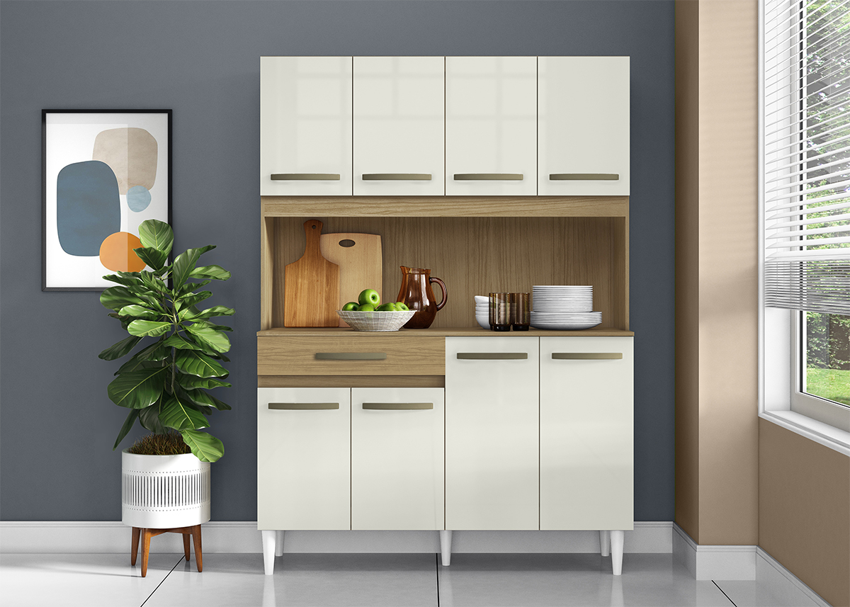 Cozinha Compacta 8 Portas 2001308 Atacama Off White ARMoveis