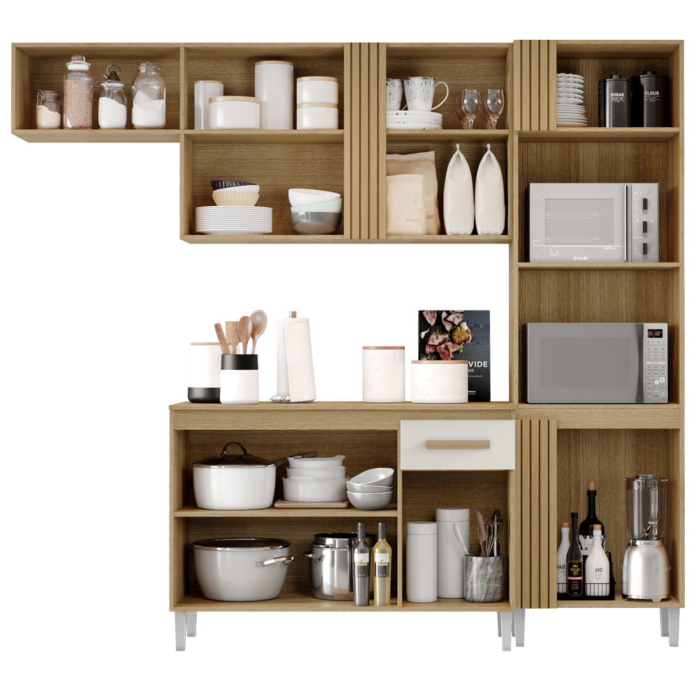 Cozinha Compacta Com Balcao 2001910x0310 Off White Atacama ARMoveis