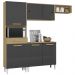 Cozinha Compacta Com Balcao 2002113x14 Atacama Grafite ARMoveis