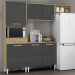 Cozinha Compacta Com Balcao 2002113x14 Atacama Grafite ARMoveis