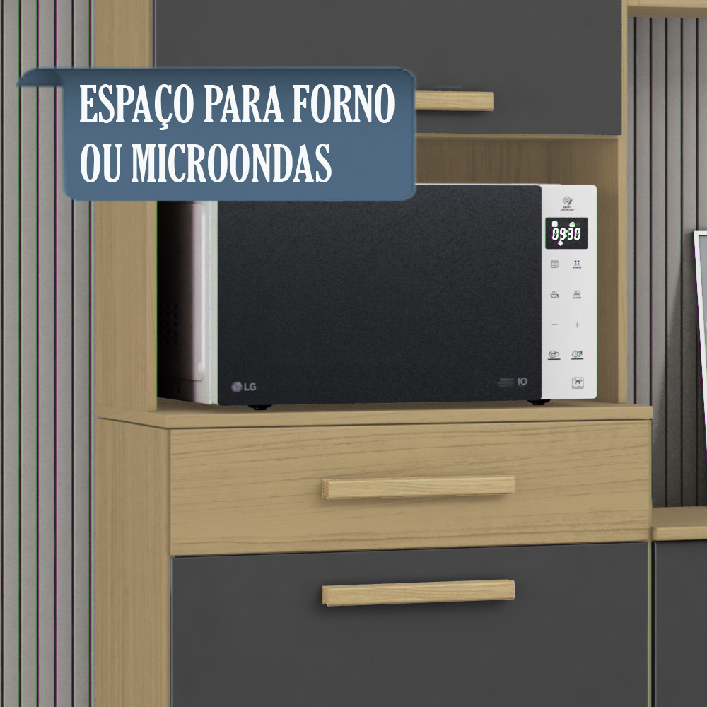 Cozinha Compacta Com Balcao 2002113x14 Atacama Grafite ARMoveis