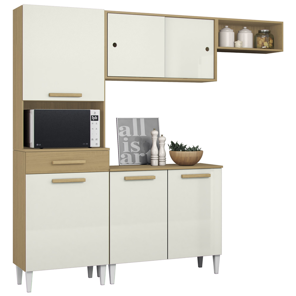 Cozinha Compacta Com Balcao 2002113x14 Atacama Off White ARMoveis