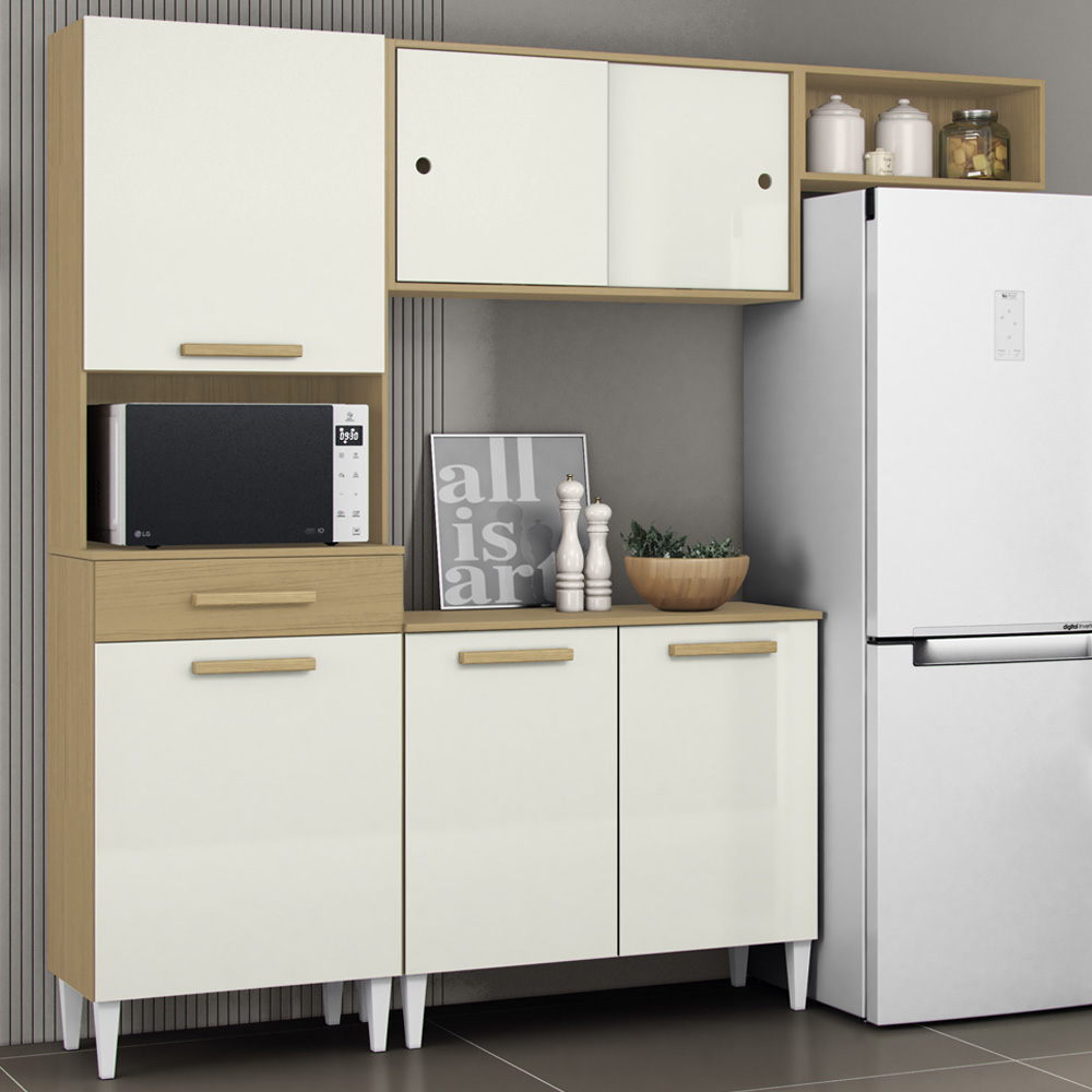 Cozinha Compacta Com Balcao 2002113x14 Atacama Off White ARMoveis