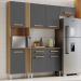 Cozinha Compacta Com Balcao 2012155x51 Atacama Grafite ARMoveis