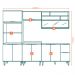 Cozinha Modulada 05 Pecas MDF 280 cm Tosc Freijo Nero MXM