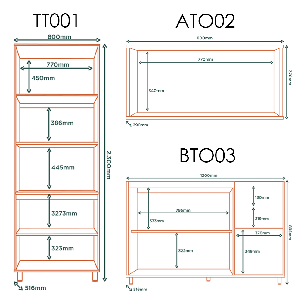 Cozinha Modulada 05 Pecas MDF 280 cm Tosc Freijo Nero MXM