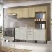 Cozinha Modulada 4 Pc 270 cm S Tampo GLOR Castanho Off White MXM