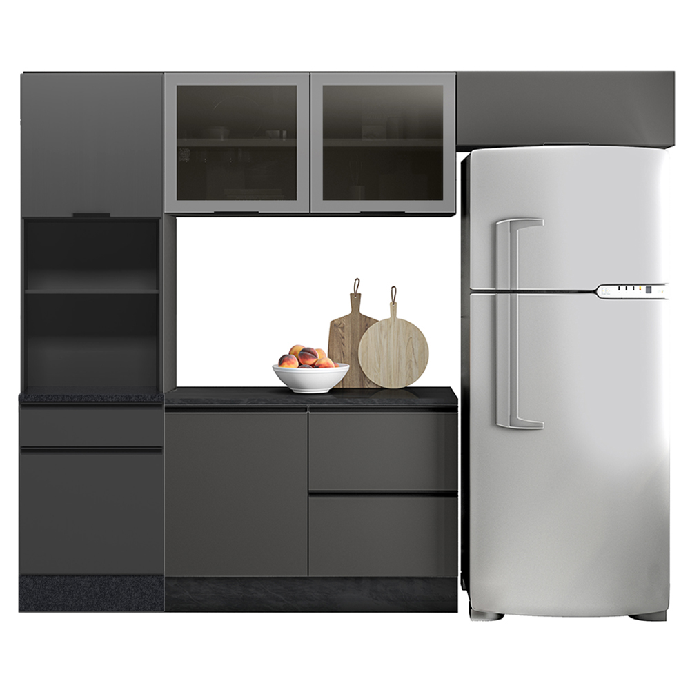 Cozinha Modulada 4 Pecas 258 cm Etti Grafite PLN