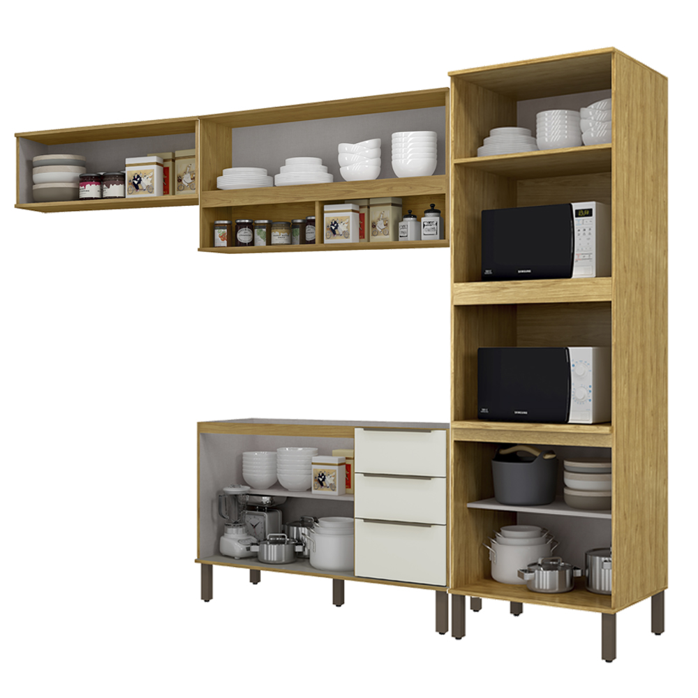Cozinha Modulada 4 Pecas 270 cm Vera Marrocos Off White MXM
