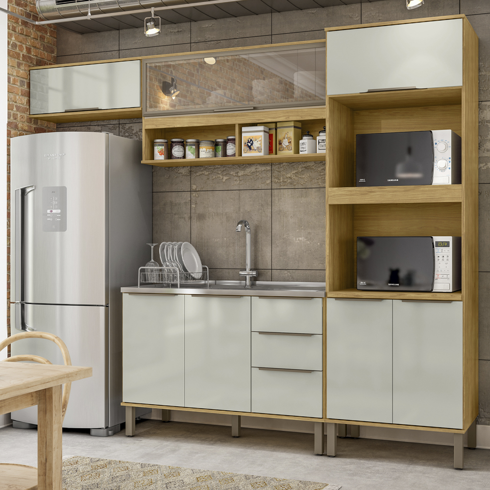 Cozinha Modulada 4 Pecas 270 cm Vera Marrocos Off White MXM