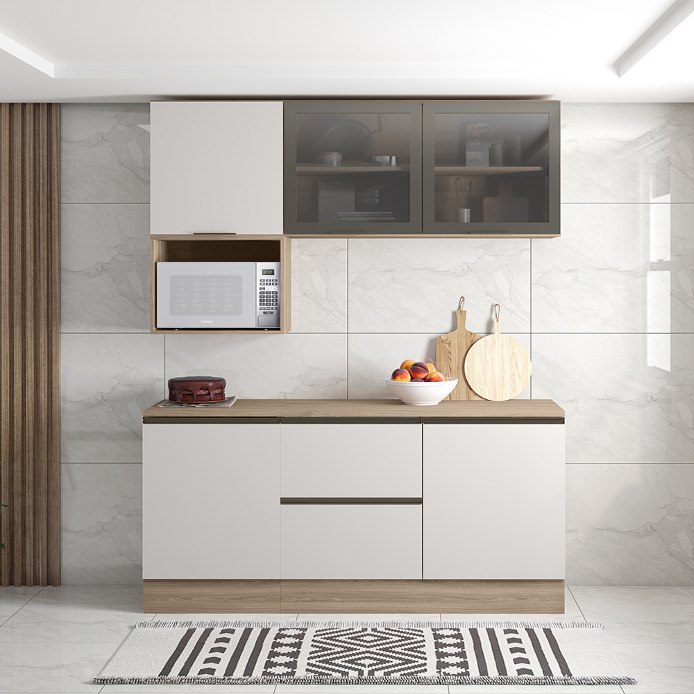 Cozinha Modulada 5 Peças 178 cm Etti Carvalho Oak Off White PLN
