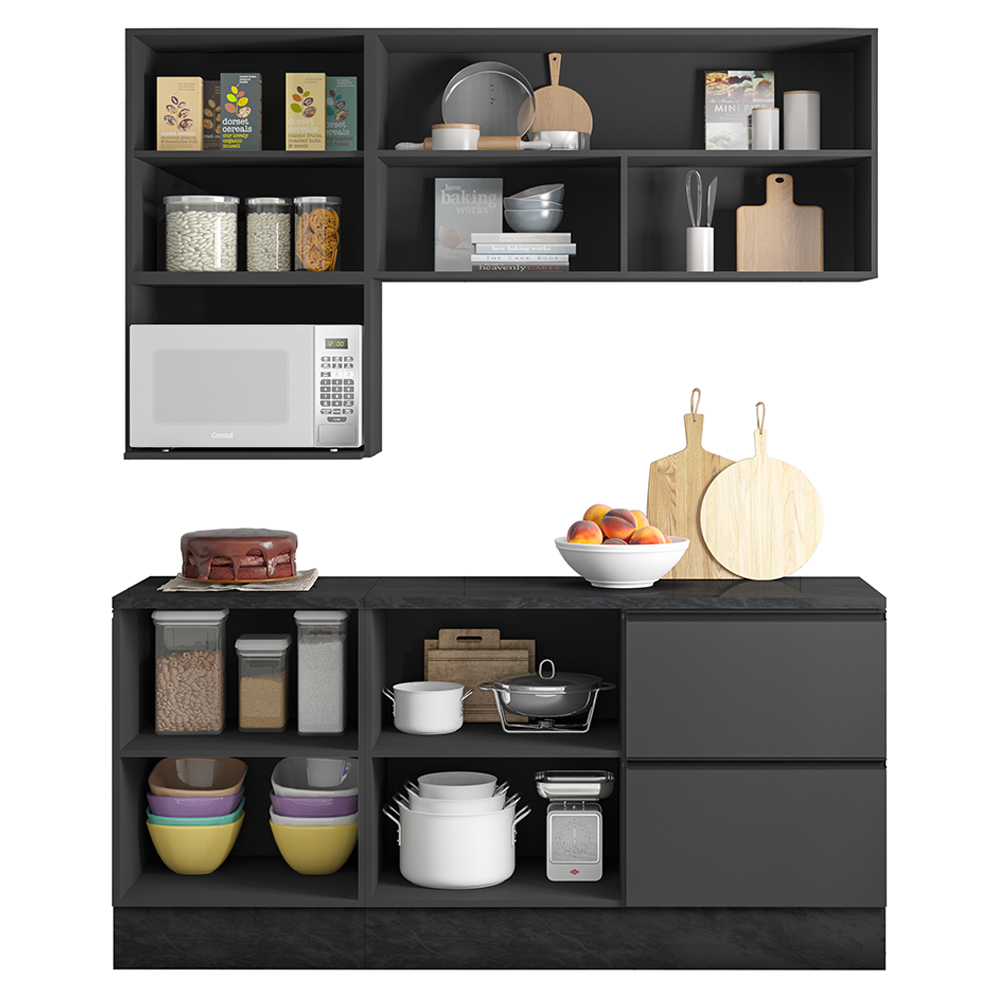 Cozinha Modulada 5 Peças 178 cm Etti Grafite PLN