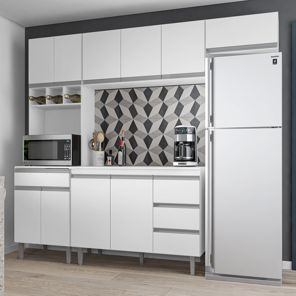 Cozinha Modulada 5 Peças 241 cm Andreia Branco REAJL