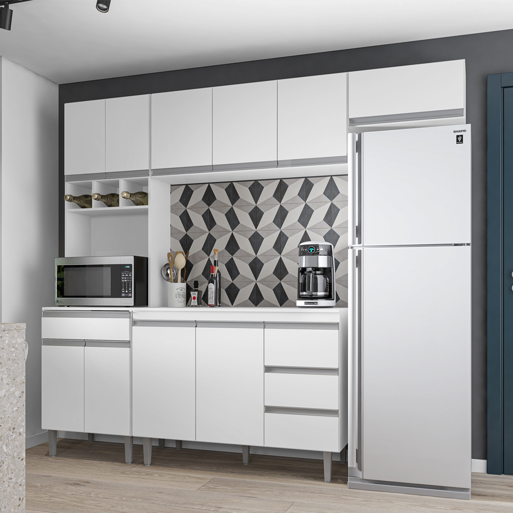 Cozinha Modulada 5 Peças 241 cm Andreia Branco REAJL