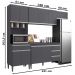 Cozinha Modulada 5 Peças 241 cm Andreia Cinza REAJL