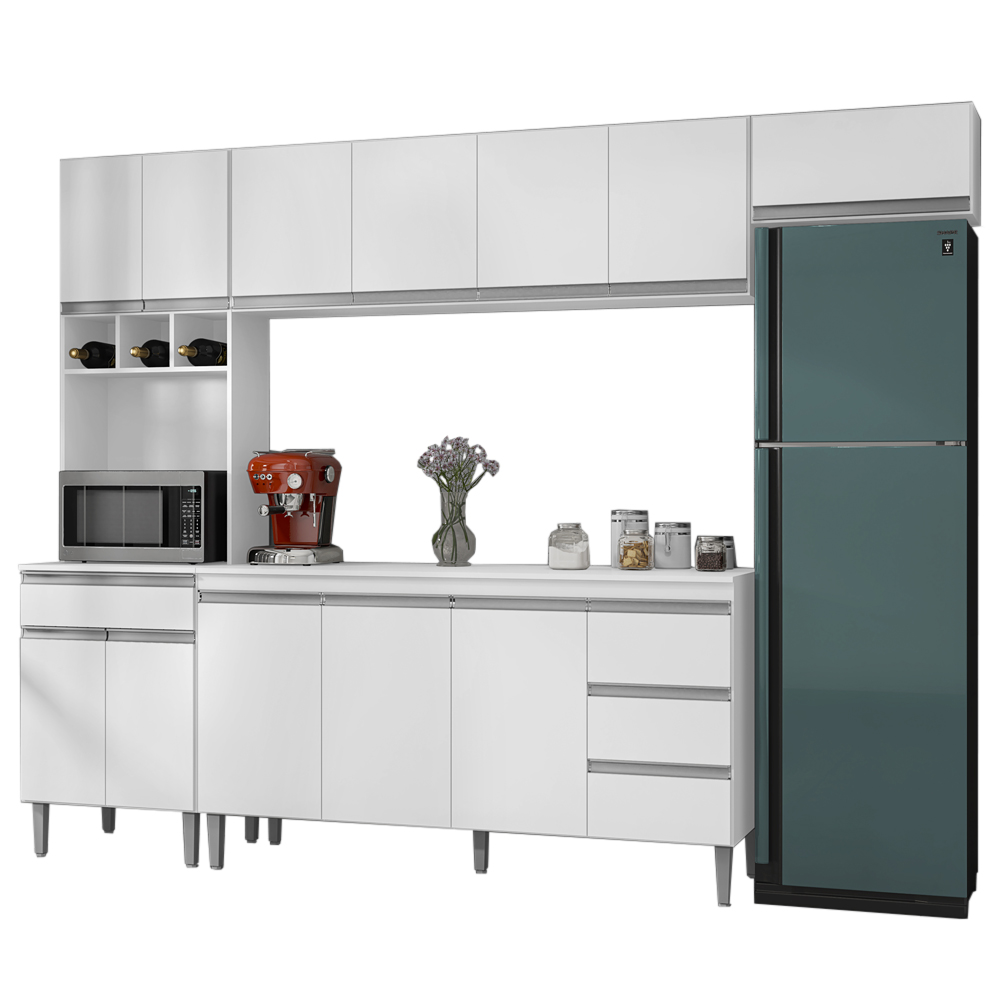 Cozinha Modulada 5 Peças 281 cm Andreia Branco REAJL