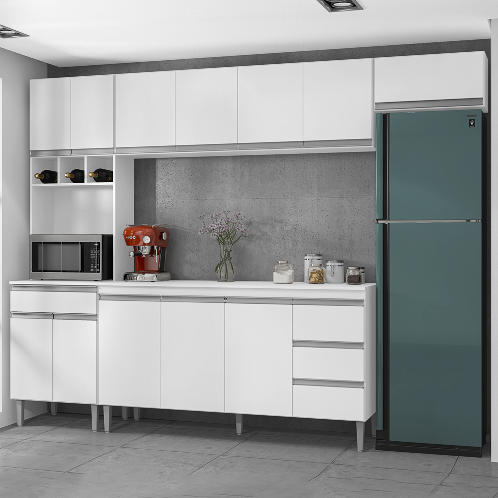 Cozinha Modulada 5 Peças 281 cm Andreia Branco REAJL