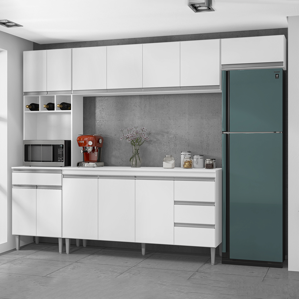 Cozinha Modulada 5 Peças 281 cm Andreia Branco REAJL