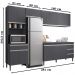 Cozinha Modulada 5 Peças 281 cm Andreia Cinza REAJL