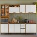 Cozinha Modulada 5 Pecas 260 cm Raven Freijo Off White PLN
