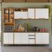 Cozinha Modulada 5 Pecas 260 cm Raven Freijo Off White PLN