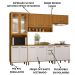 Cozinha Modulada 6 Peças 270 cm Cria Freijo Ripado Off White PLN