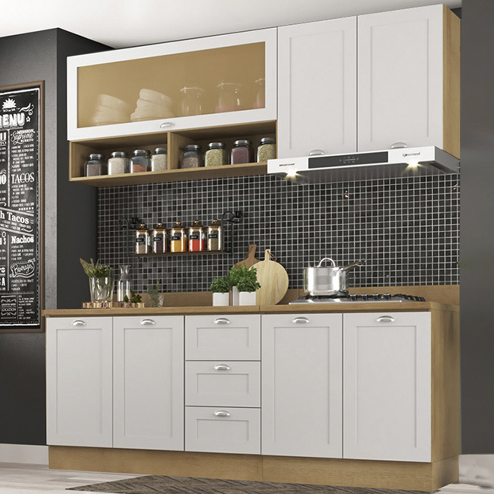 Cozinha Modulada 6 Pecas 200 cm DENV Branco Rivera Dtall