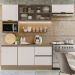 Cozinha Modulada 6 Pecas 258 cm Etti Carvalho Oak Off White PLN
