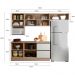 Cozinha Modulada 6 Pecas 258 cm Etti Carvalho Oak Off White PLN