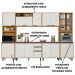 Cozinha Modulada 6 Pecas 320 cm Raven Freijo Off White PLN