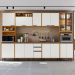 Cozinha Modulada 6 Pecas 320 cm Raven Freijo Off White PLN
