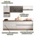 Cozinha Modulada 7 Pecas 258 cm Etti Carvalho Oak Off White PLN