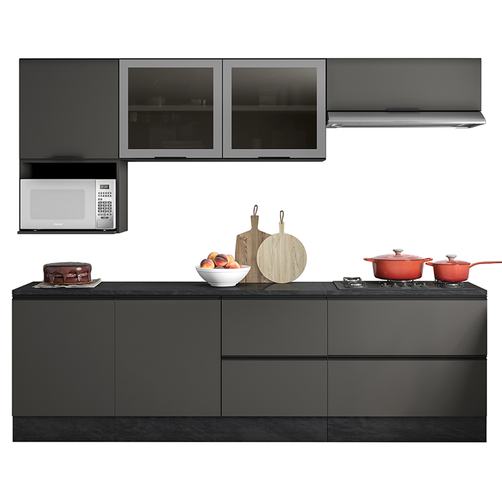Cozinha Modulada 7 Pecas 258 cm Etti Grafite PLN