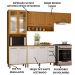 Cozinha Modulada Balcão Tampo 270 cm Cria Freijo Ripado Off White PLN