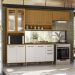 Cozinha Modulada Balcão Tampo 270 cm Cria Freijo Ripado Off White PLN