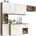 Cozinha Suspensa 7 Portas 180 cm Mali Carvalho Oak Off White PLN