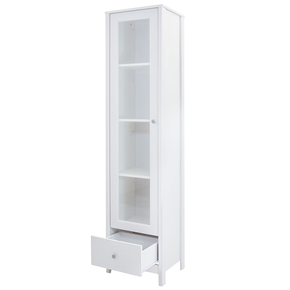 Cristaleira 1 Porta Vidro 1 Gaveta 180x43 cm E962 Branco Dtall