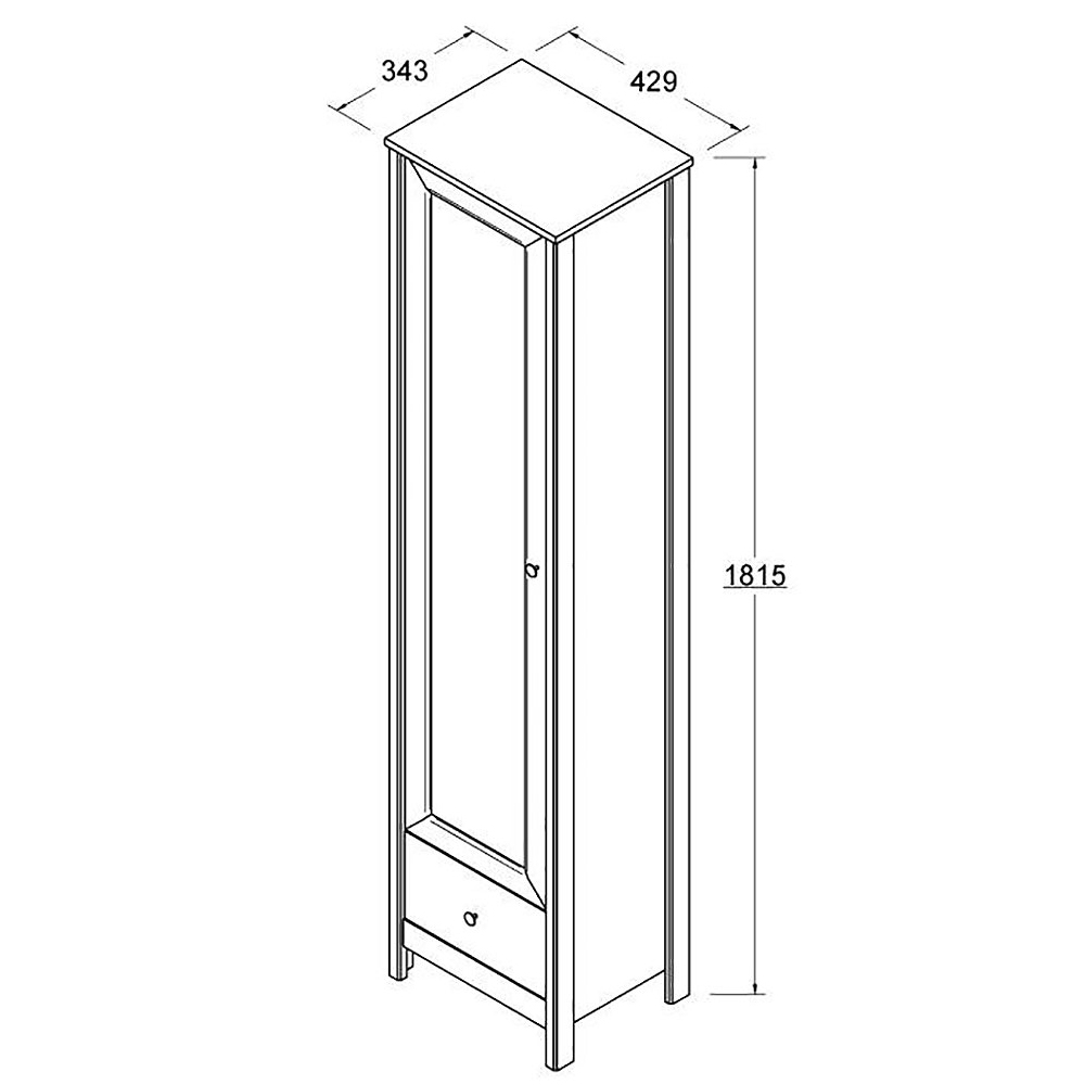 Cristaleira 1 Porta Vidro 1 Gaveta 180x43 cm E962 Diamond Dtall