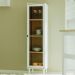 Cristaleira 1 Porta Vidro Pes Madeira 151x40 cm E963 Branco Dtall