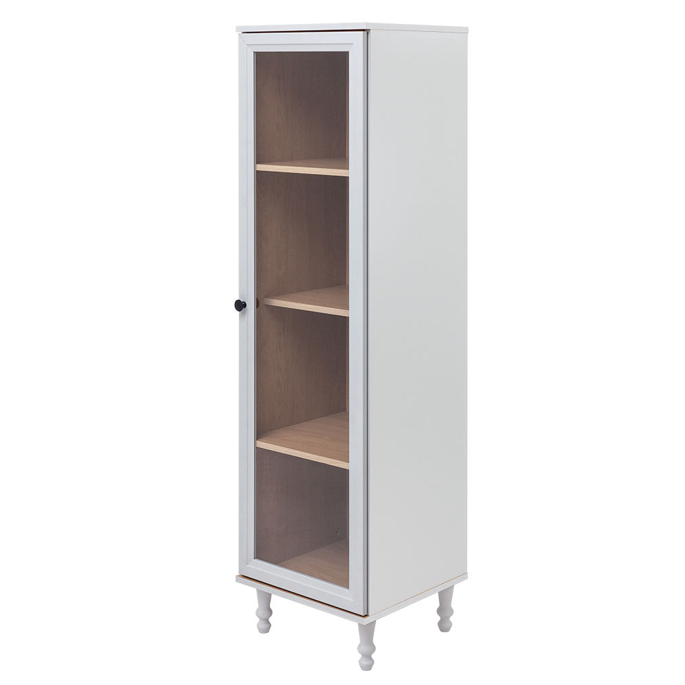 Cristaleira 1 Porta Vidro Pes Madeira 151x40 cm E963 Cinza Dtall