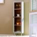 Cristaleira 1 Porta Vidro Pes Madeira 151x40 cm E963 Cinza Dtall
