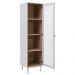 Cristaleira 1 Porta Vidro Pes Madeira 151x40 cm E963 Cinza Dtall