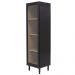 Cristaleira 1 Porta Vidro Pes Madeira 151x40 cm E963 Preto Dtall