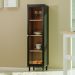 Cristaleira 1 Porta Vidro Pes Madeira 151x40 cm E963 Preto Dtall