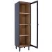 Cristaleira 1 Porta Vidro Pes Madeira 151x40 cm E963 Preto Dtall